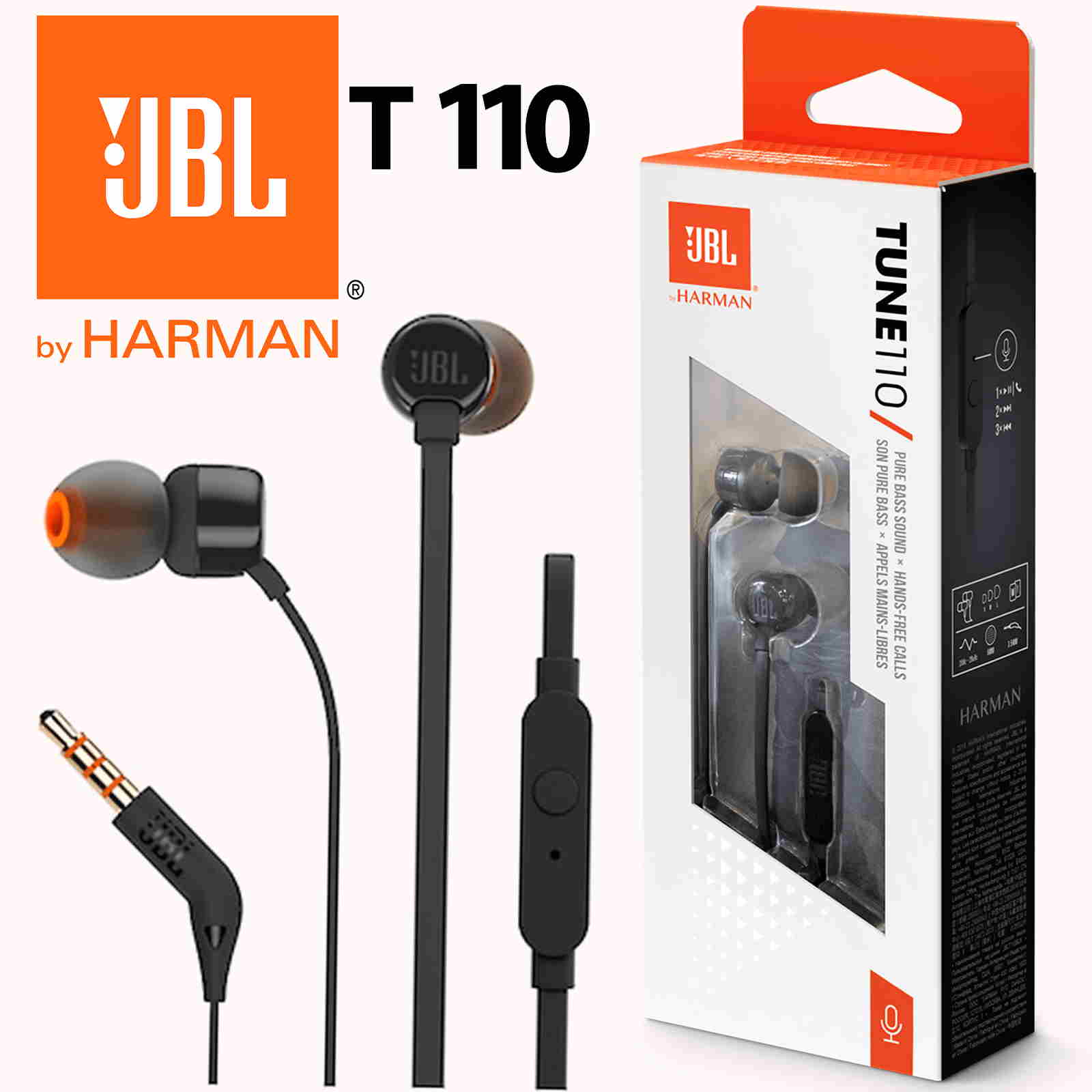 JBL TUNE 110 ,T110 3.55mm wired with mic& Bass,Original,Gaming headphone  headset