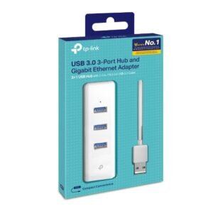 Adaptador USB 2 en 1 con Hub de 3 Puertos USB 3.0 y Ethernet Gigabit TP-Link UE330