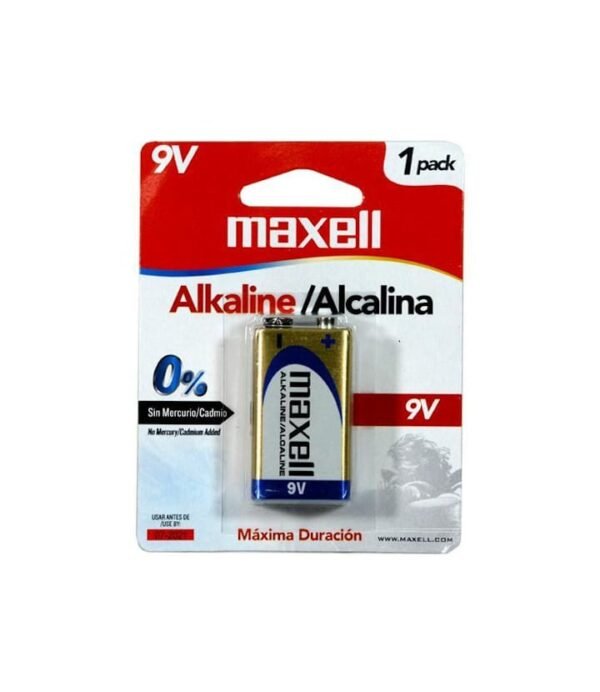 Batería Alcalina Maxell 9V Rectangular