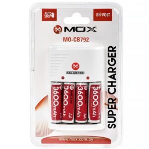Cargador de Pilas Mox MO-CB792 Bivolt + 4 Pilas