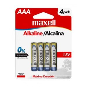 Pila alcalina AAA Maxell pack de 4 unidades