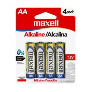 Pila alcalina AA Maxell pack de 4 unidades