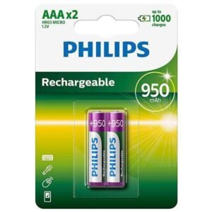 Pila Recargable AAA Philips R03B2 2 unidades