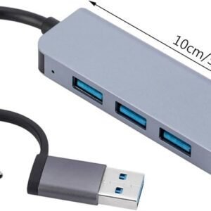HUB 4 en 1 USB C a USB 3.0 X4 con adaptador de doble conector de USB C a USB 3.0