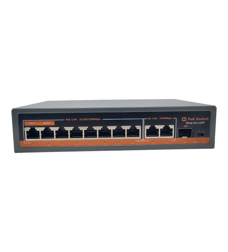 Switch POE F. SWITCH de 8 puertos 10/100/1000MBPS 8POE+2GE