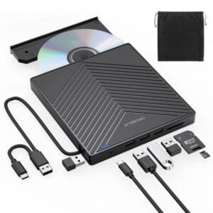Grabador de DVD Externo USB-C/USB 3.0 + 4 USB 3.0 + Lector de memoria