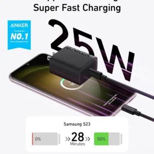 Cargador súper rápido Tipo C Anker 25W + Cable USB-C PPS para Samsung/iPhone