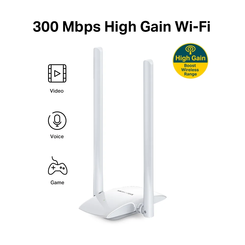 Adaptador USB Wireless Mercusys MW300UH 300Mbps - Imagen 3