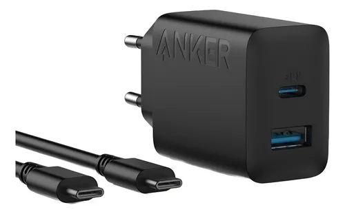 Cargador Rápido para Teléfono Smartphone Anker 20W USB tipo C & USB-A + Cable tipo C