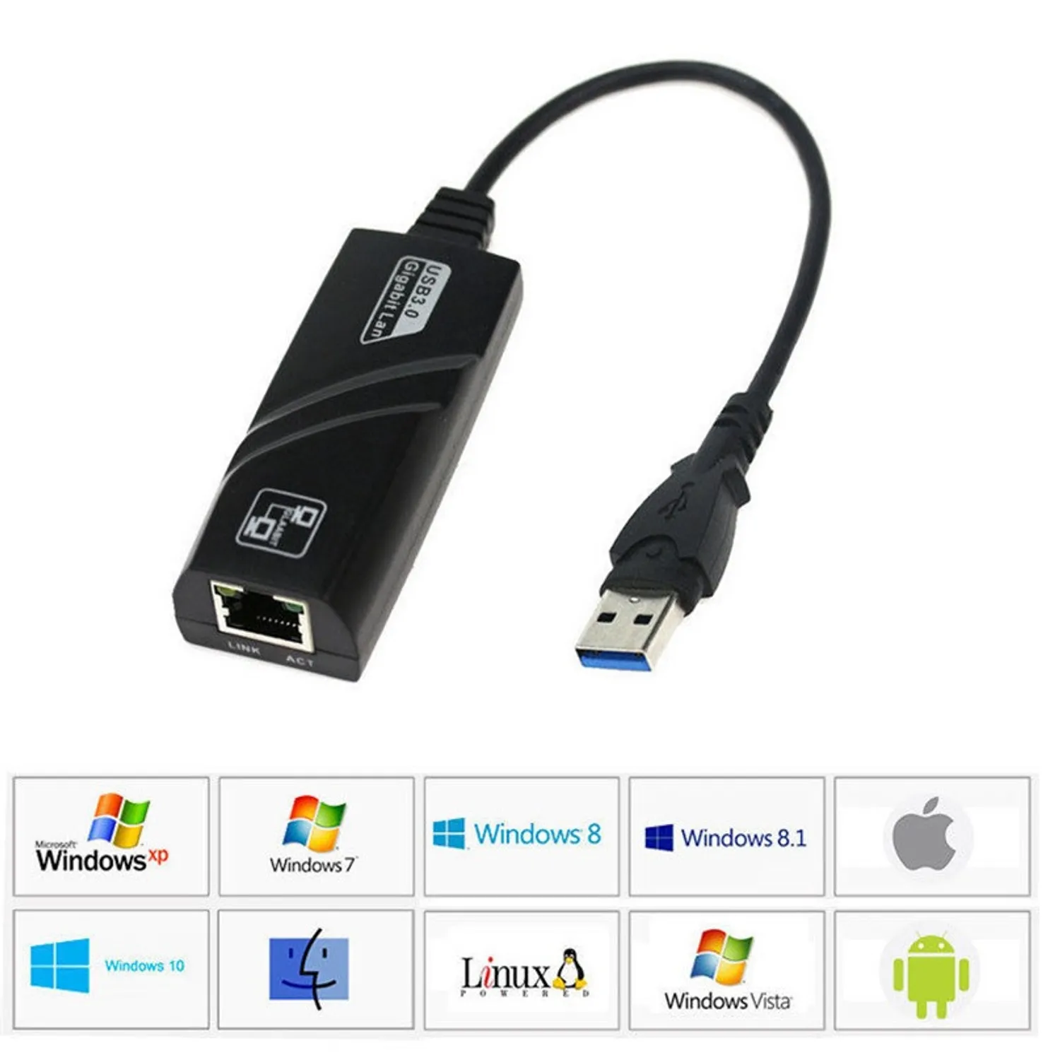 Adaptador USB 3.0 RJ45 Ethernet Rede 1000 Mbps - Imagen 6