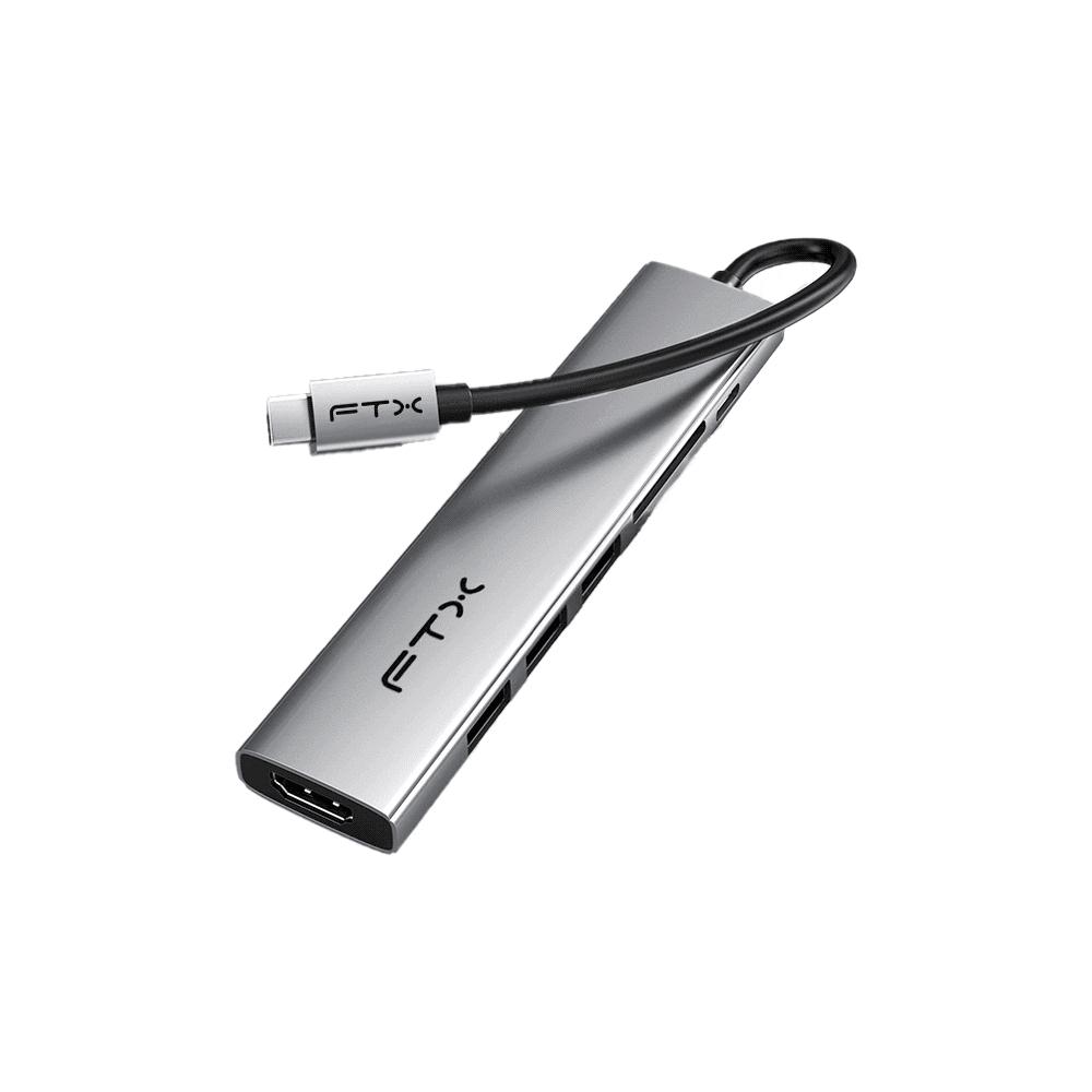 Adaptador Hub 7 en 1 USB-C - HDMI/USB-A/USB-C/SD FTX HBP2-AG7 4K/30HZ/100W/5GBPS - Imagen 4