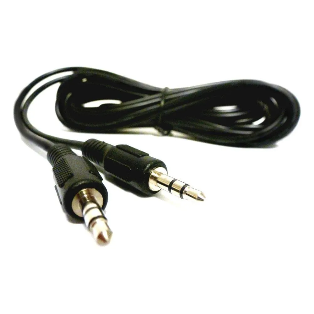 Cable Auxiliar Plug 3.5Mm 1.5 Metros Negro Audio Estéreo Música