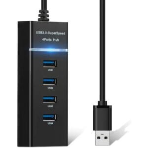 HUB USB 3.0 de 5Gbps con 4 puertos de alta velocidad e Indicador LED