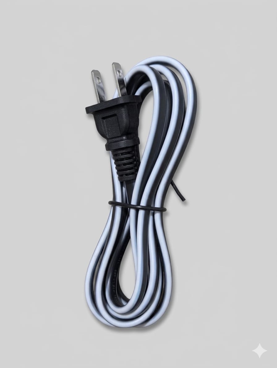 Cable de energía de 2 pines 250V 2A Negro con blanco 1.8M - Imagen 2