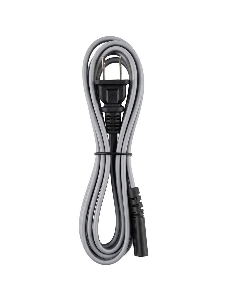 Cable de energía de 2 pines 250V 2A Negro con blanco 1.8M