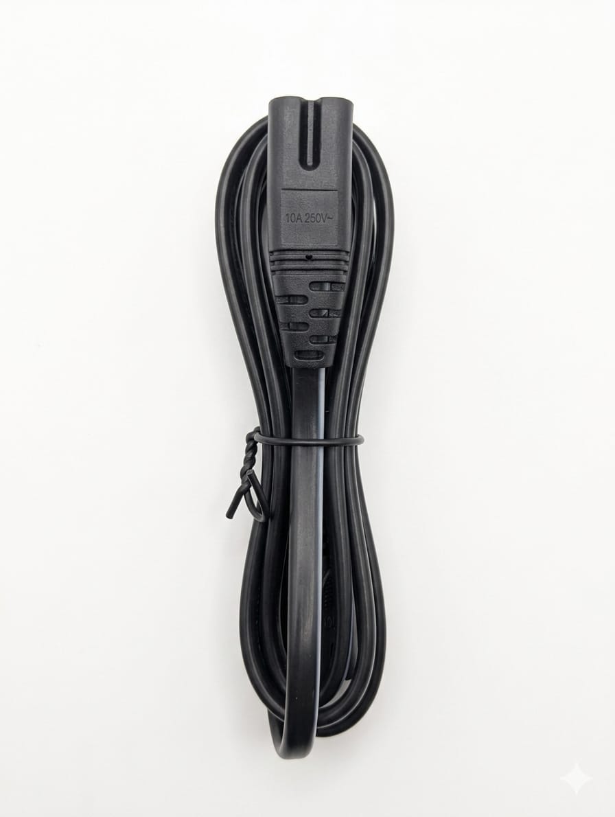 Cable de energía de 2 pines 250V 2A Negro con blanco 1.8M - Imagen 3