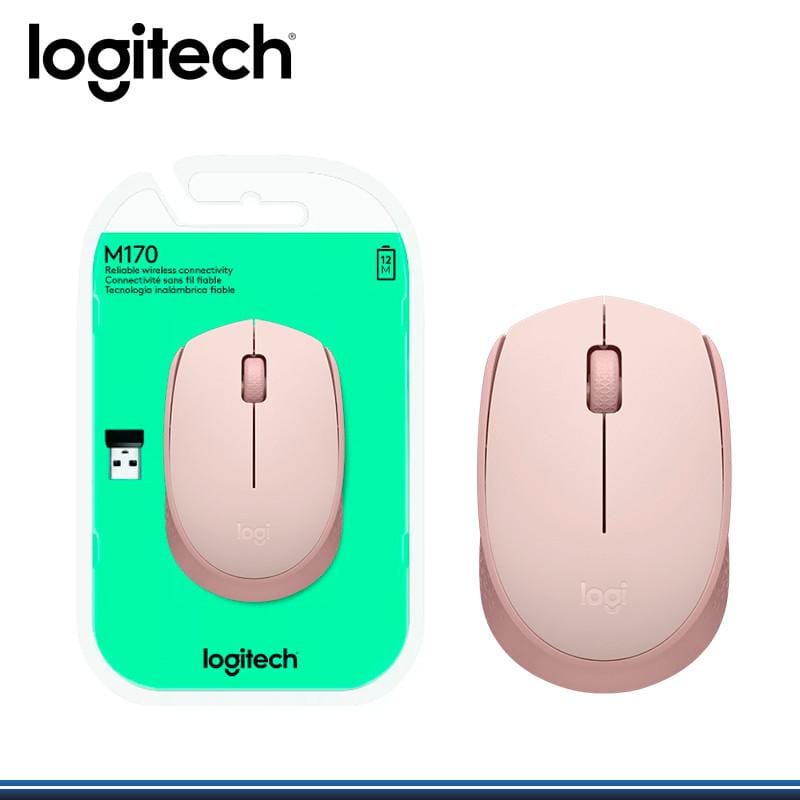Mouse inalámbrico wireless Logitech M170 Rosa