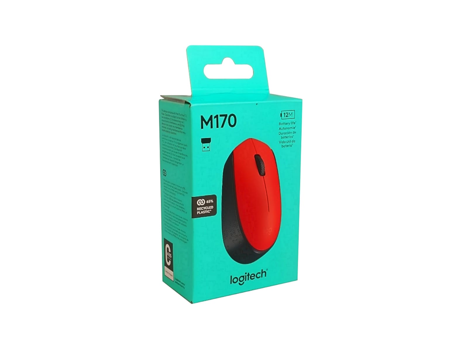 Mouse inalámbrico wireless Logitech M170 Rojo - Imagen 2