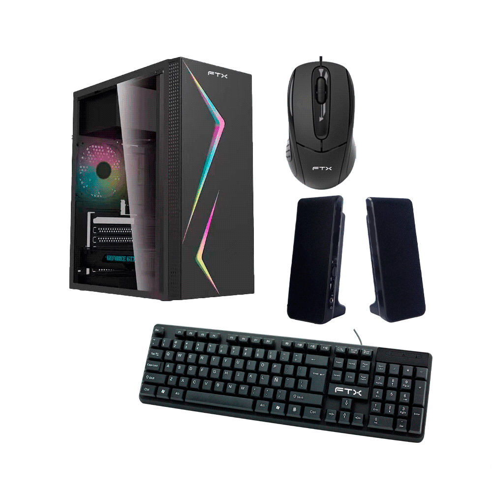 Gabinete Kit FTX271R Fuente+Teclado+Mouse+Parlante