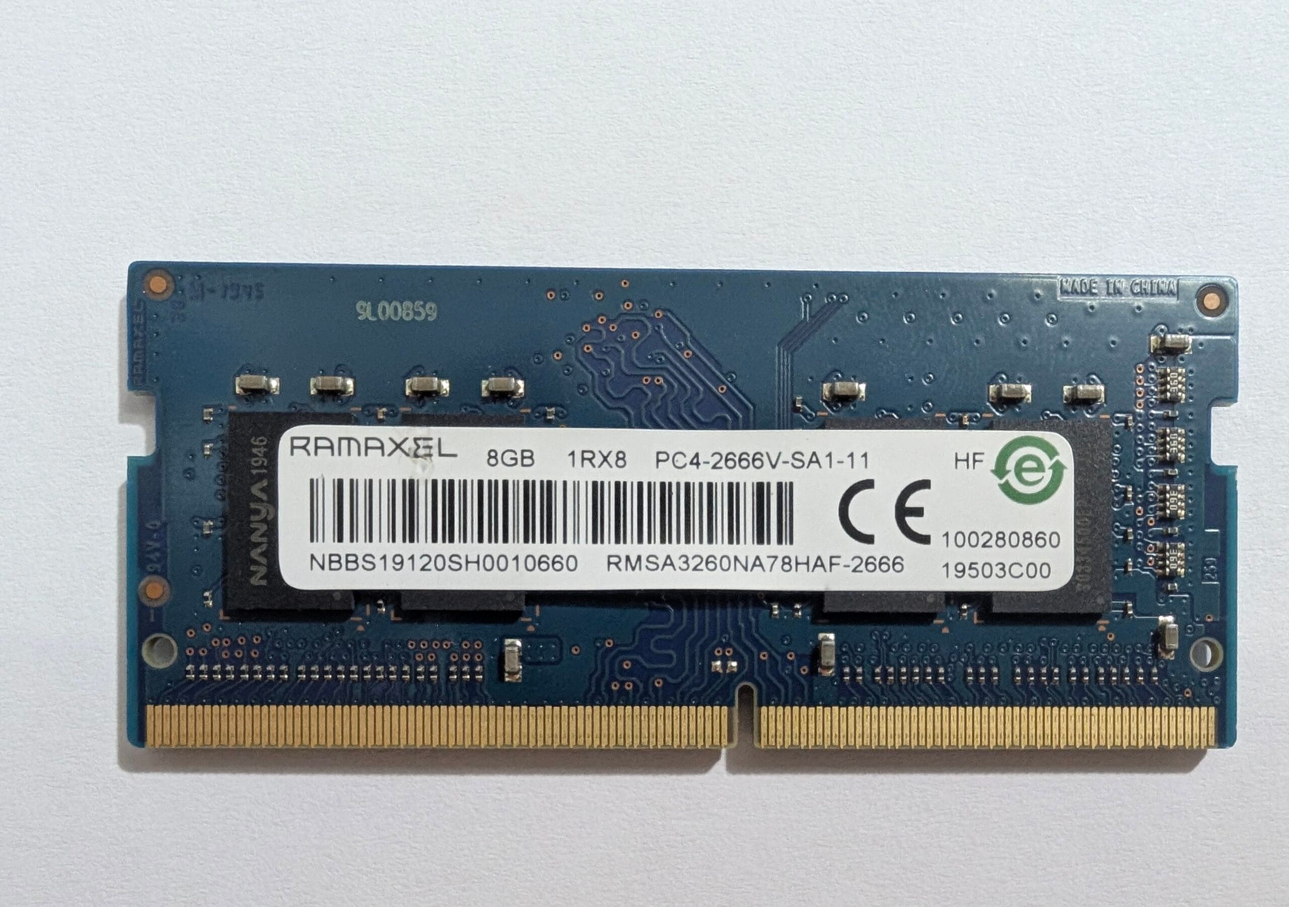 Memoria para Notebook DDR4 de 8gb 2666 RAMAXEL