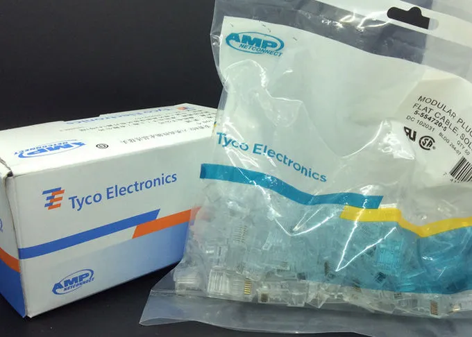 Paquete de ficha RJ45 AMP Tyco Cat6 de (100pcs) - Imagen 4
