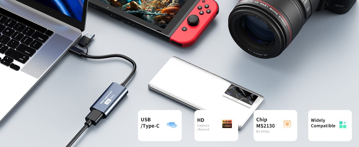 Capturadora Hdmi 4k Tipo C Con Otg Usb 3.0 1080P 60FPS - Imagen 3