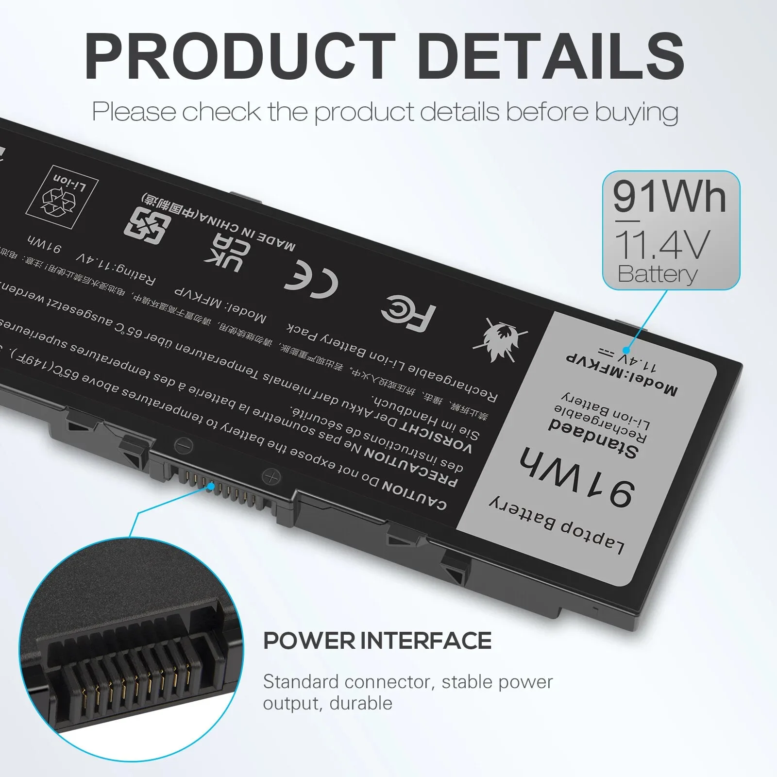 Batería para Dell MFKVP 7510 7520 7710 7720 M7510 M7710 1G9VM - Imagen 2