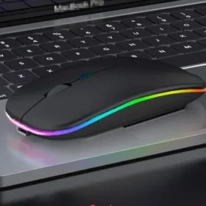 Mouse inalámbrico recargable Dual Mode color negro con RGB