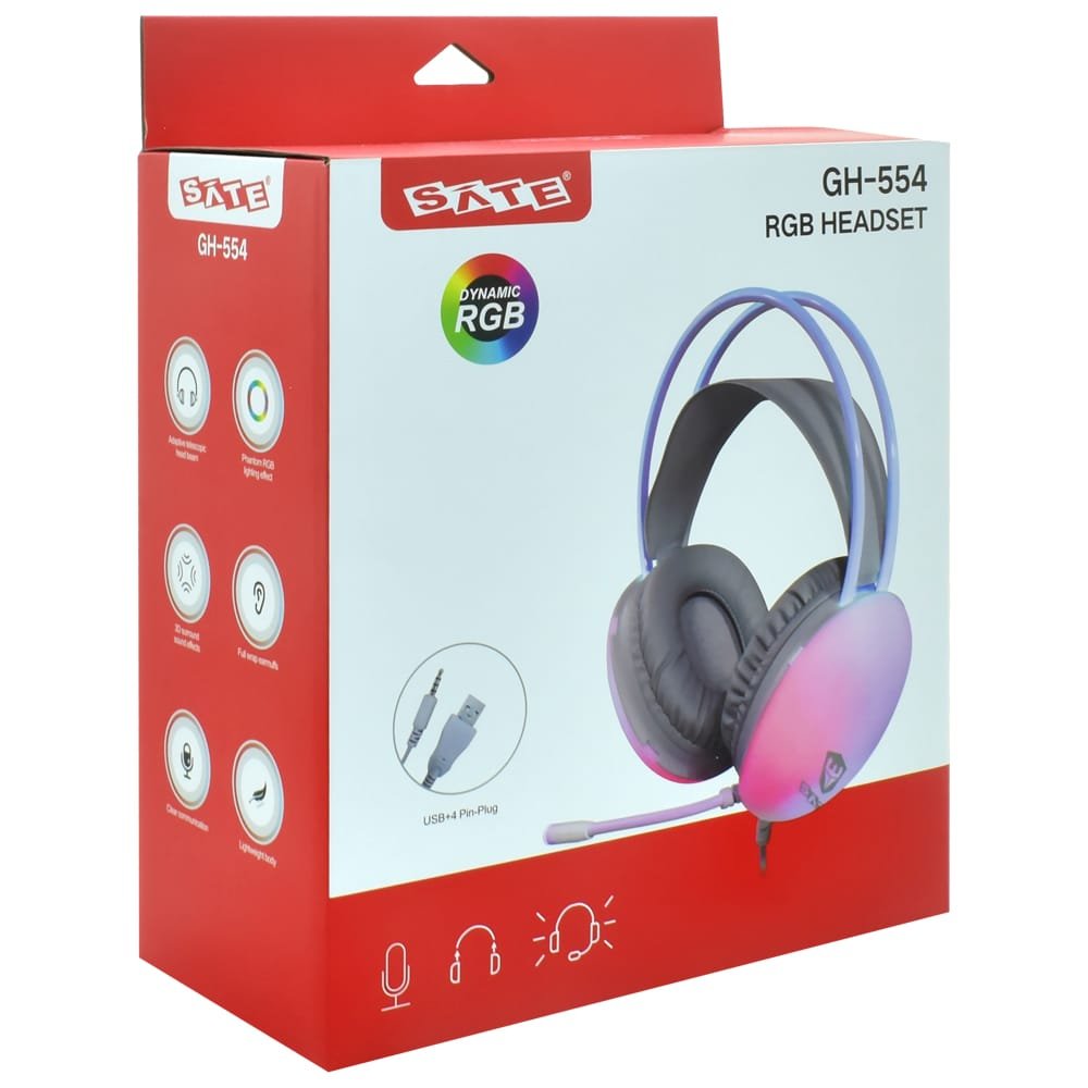 Auricular Gaming Sate GH-554 Rosa - Imagen 3