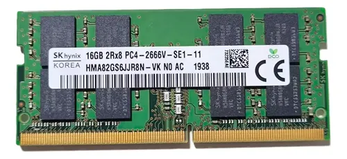 Memoria para notebook DDR4 16GB 2666 Hynix HMA82GS6JJR8N