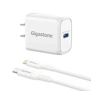 Cargador Rápido Gigastone 20W USB-C para iPhone + Cable USB-C a Lightning - Certificación Apple MFi