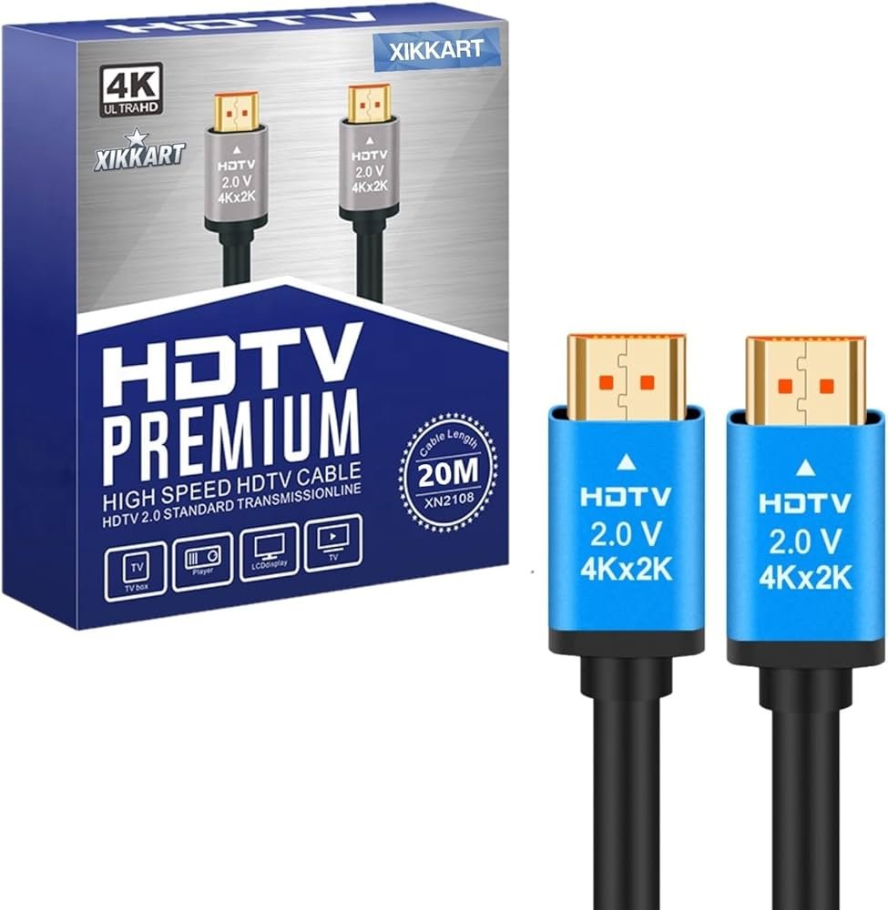 Cable HDMI de 8 metros de Alta Velocidad UHD Punta de Metal Color Azul 4K