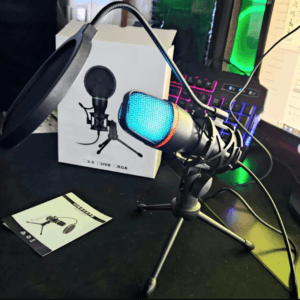 Micrófono USB Sate A-MK38 Profesional RGB para Podcast, Streaming y Gaming