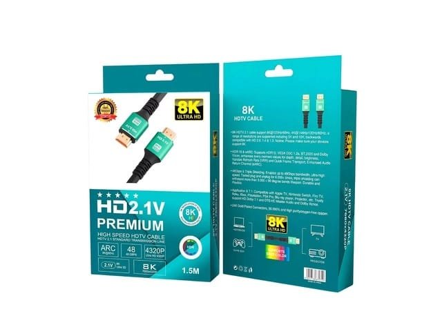 Cable Hdmi de 1.5 metros HD 2.1V Premium 8K120Hz-140Hz/60Hz