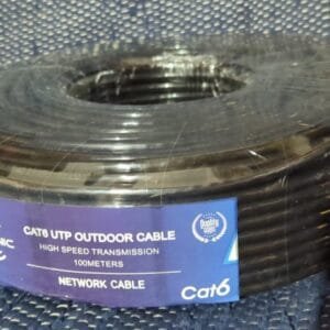 Cable de red UTP CAT6 Exterior Megasonic 100 Metros color Negro