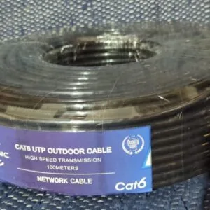Cable de red UTP CAT6 Exterior Megasonic 100 Metros color Negro