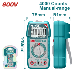 Tester Multímetro digital Total TMT536002 600V True RMS 4000 cuentas