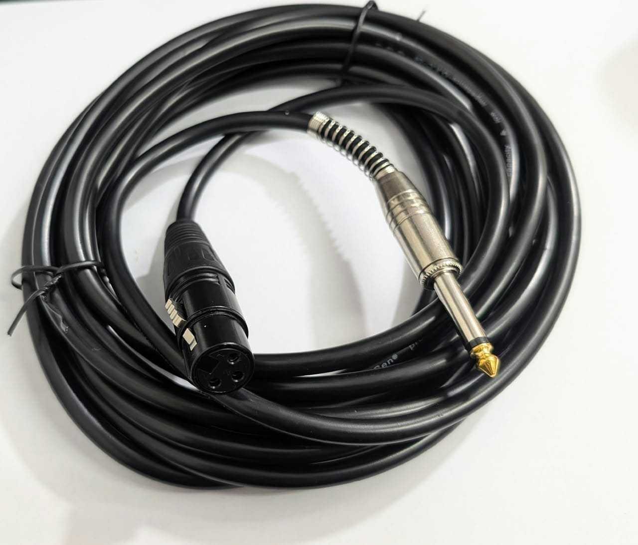 Cable de Audio para Micrófono XLR Canon a P10 Macho de 6.3mm mono de 5 Metros