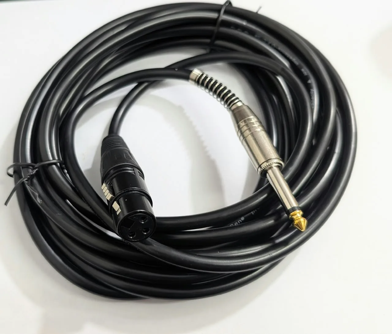 Cable de Audio para Micrófono XLR Canon a P10 Macho de 6.3mm mono de 5 Metros