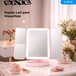 Espejo LED para maquillaje Sate A-M16 2X 3X recargable USB-C