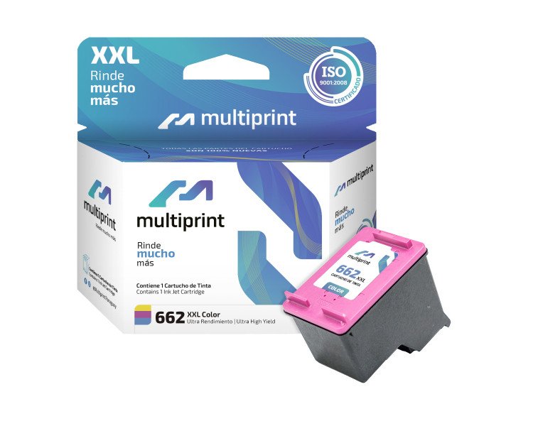 Cartucho Multiprint 662 XXL Color 22ml para impresoras HP