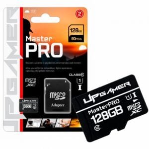 Tarjeta de Memoria de 128GB MicroSD UP Gamer Master Pro U1 Clase 10 con adaptador SD