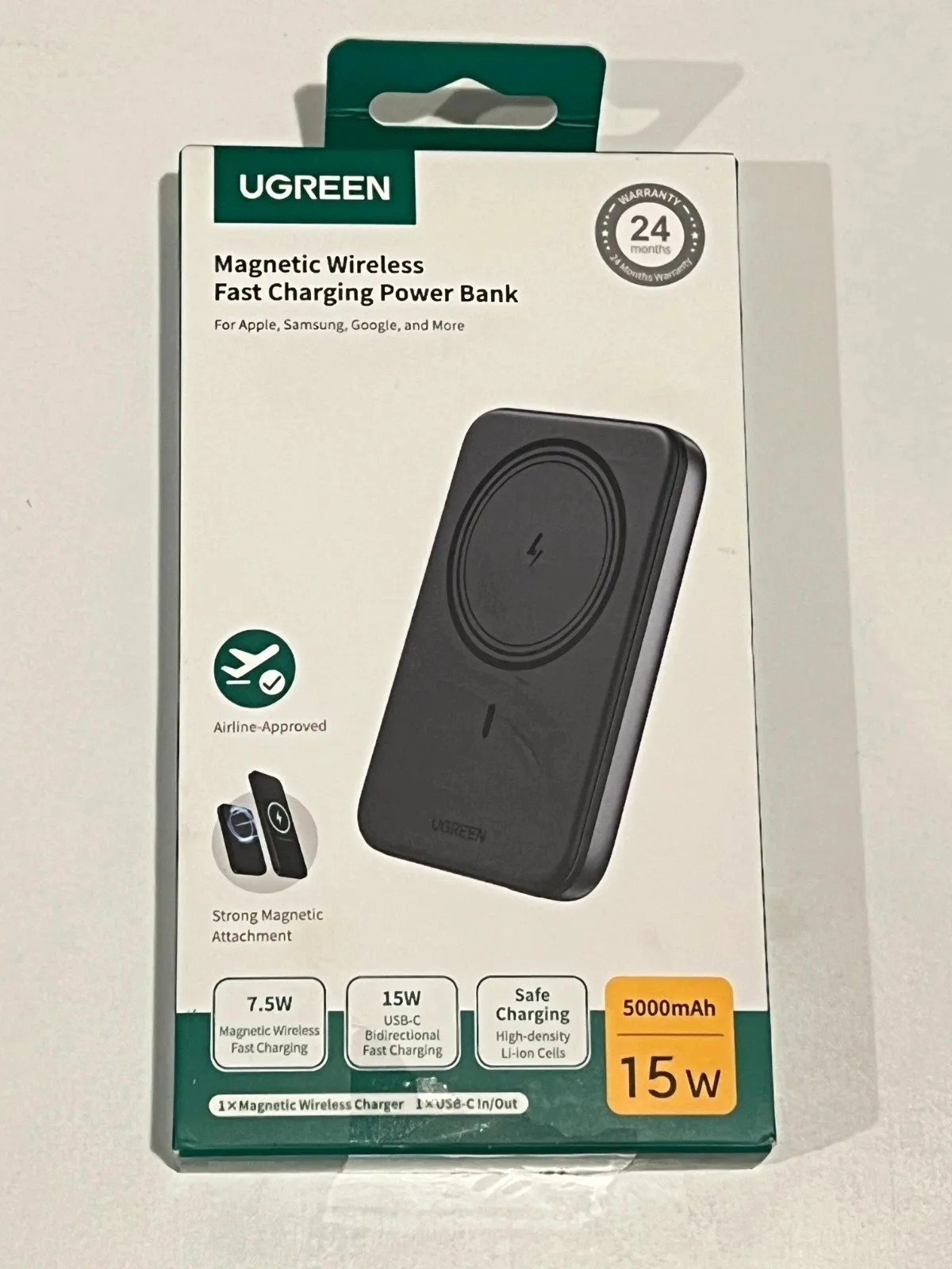 Power Bank UGREEN PB560 Magnético 5000mAh 15W USB-C iPhone MagSafe - Imagen 3