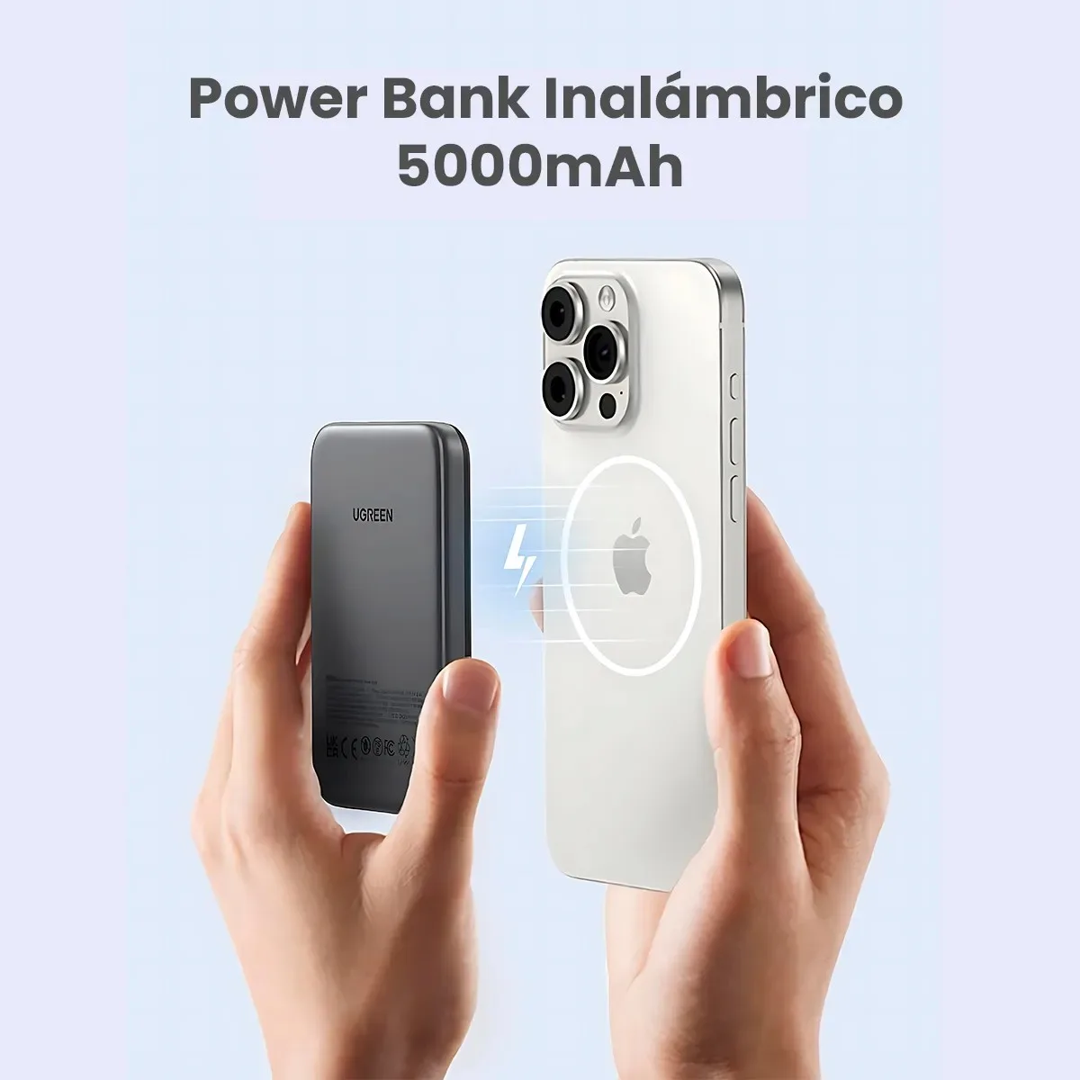 Power Bank UGREEN PB560 Magnético 5000mAh 15W USB-C iPhone MagSafe