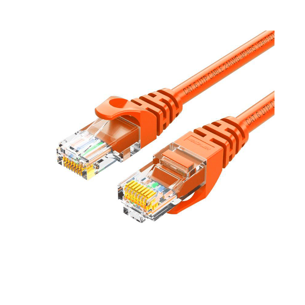 Cable de red CAT6 RJ45 Hikvision 3 Metros 24AWG DS-1NP6UEC0 Naranja - Imagen 2