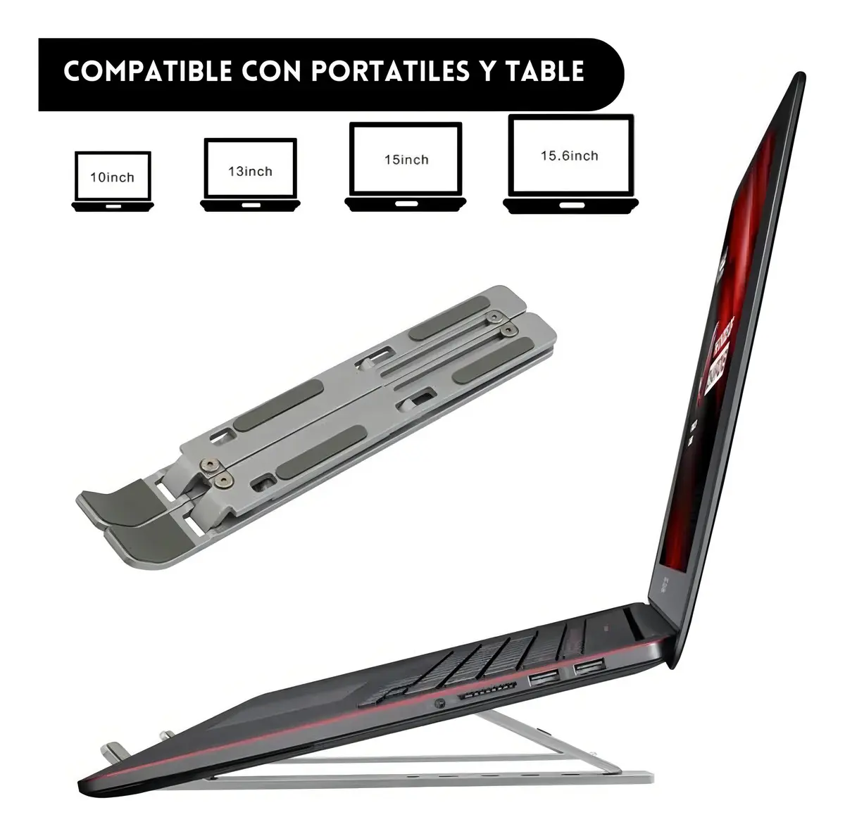 Soporte Para Notebook de Aluminio - Imagen 3