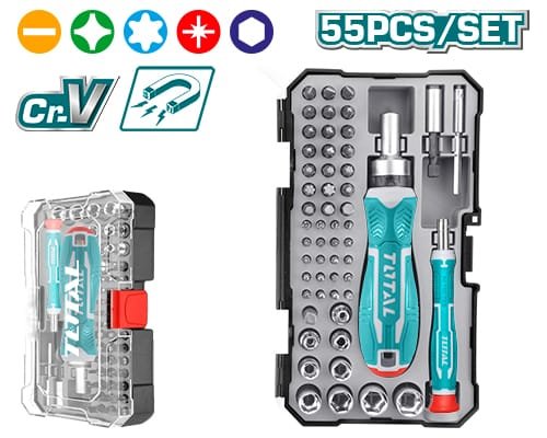 Juego de destornilladores y puntas Total TACSD30556 55 piezas CR-V