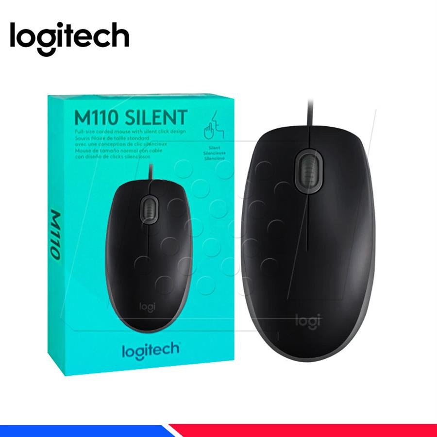 Mouse USB Logitech M110 Silent 1000 DPI Negro 910-006756
