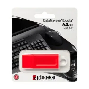 Pendrive de 64GB Kingston DataTraveler Exodia USB 3.2 Rojo
