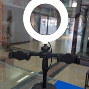 Aro de Luz LED 6" con Soporte de Mesa y Doble Soporte para Celular